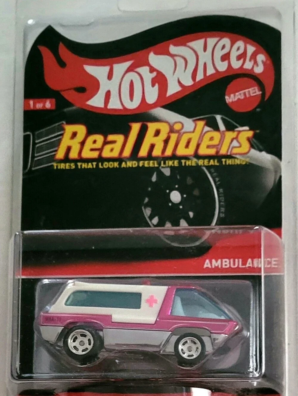 2010 Hot Wheels Red Line Club Pink Ambulance Real Riders Series 1/6 #1318/4000